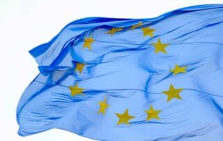 Europarat. EU-Flagge im Wind